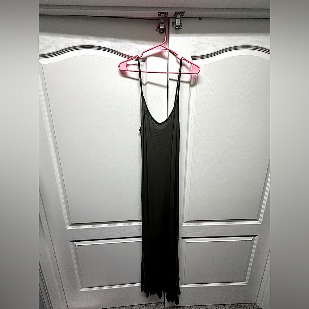 Beautiful, soft, olive green maxi dress
